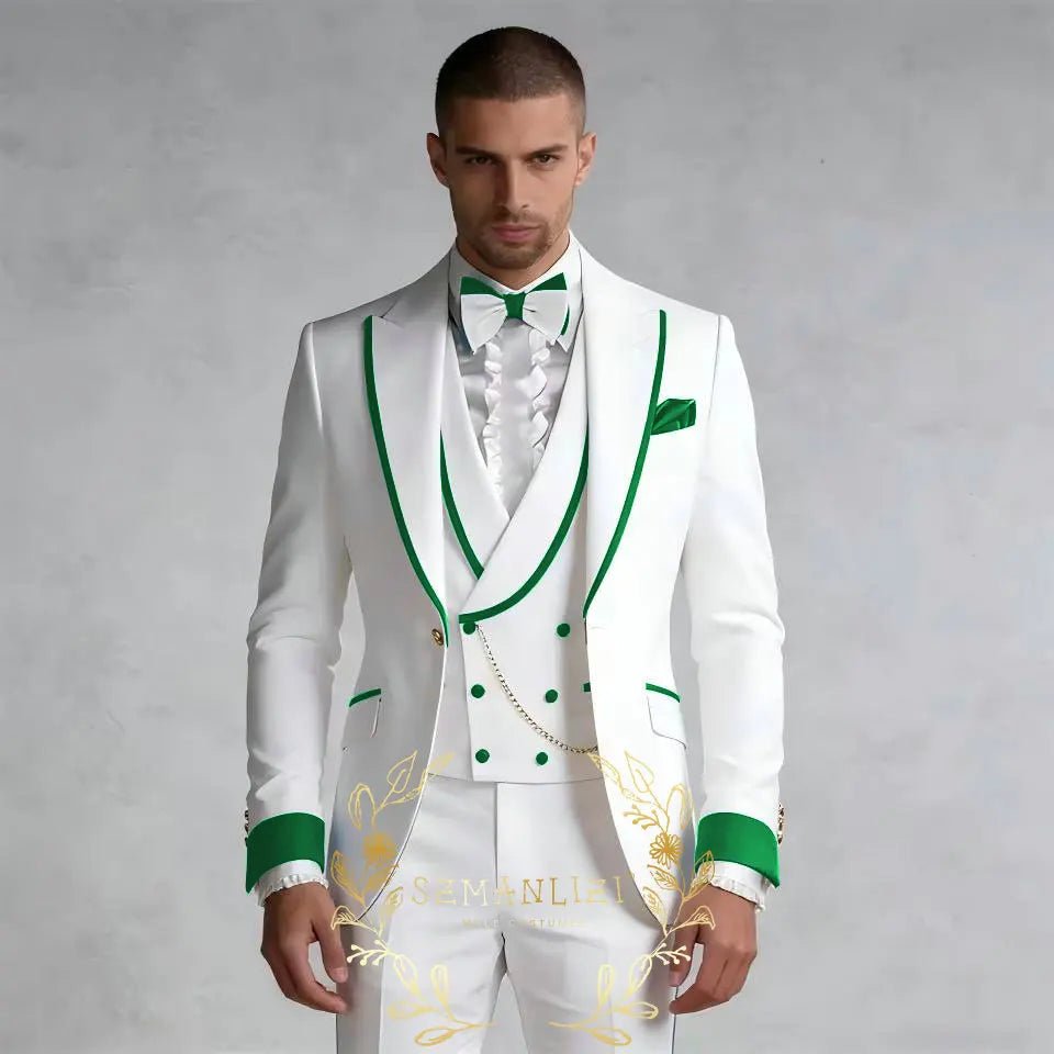 Tailored Slim-Fit Three-Piece Groom Tuxedo - Luzilly Bridal & Apparel