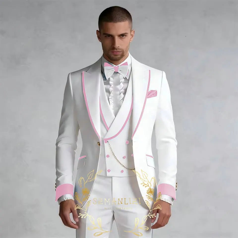 Tailored Slim-Fit Three-Piece Groom Tuxedo - Luzilly Bridal & Apparel