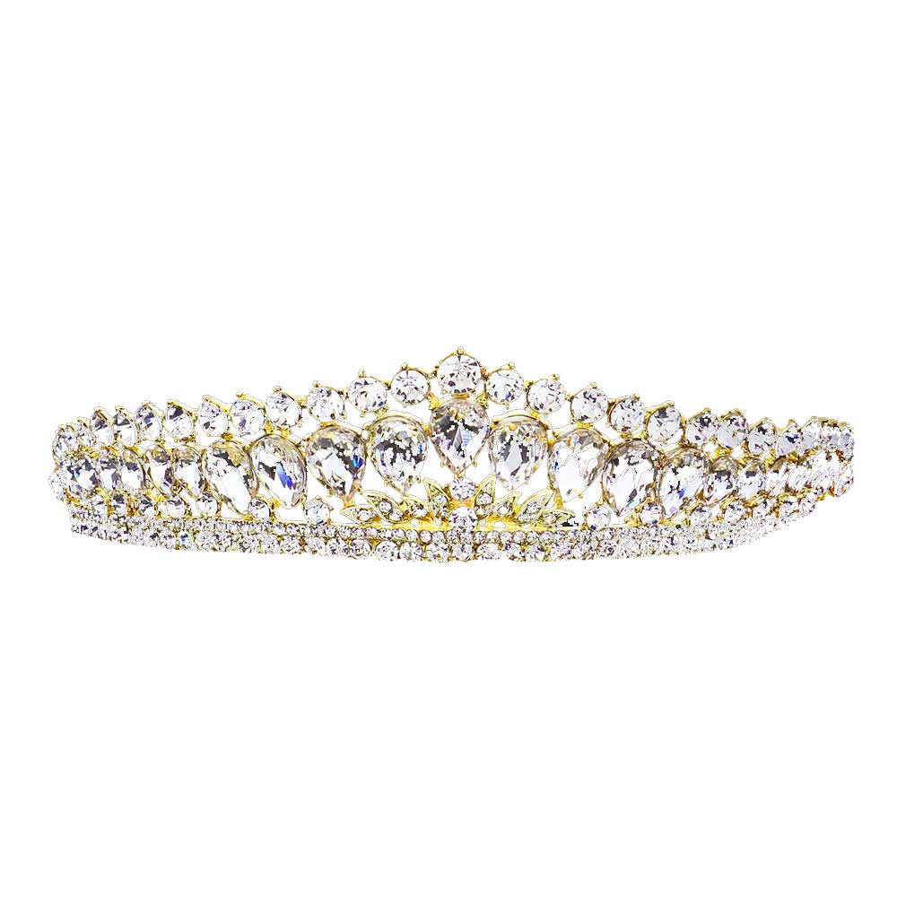 Teardrop Stone Cluster Princess Tiara - Luzilly Bridal & Apparel