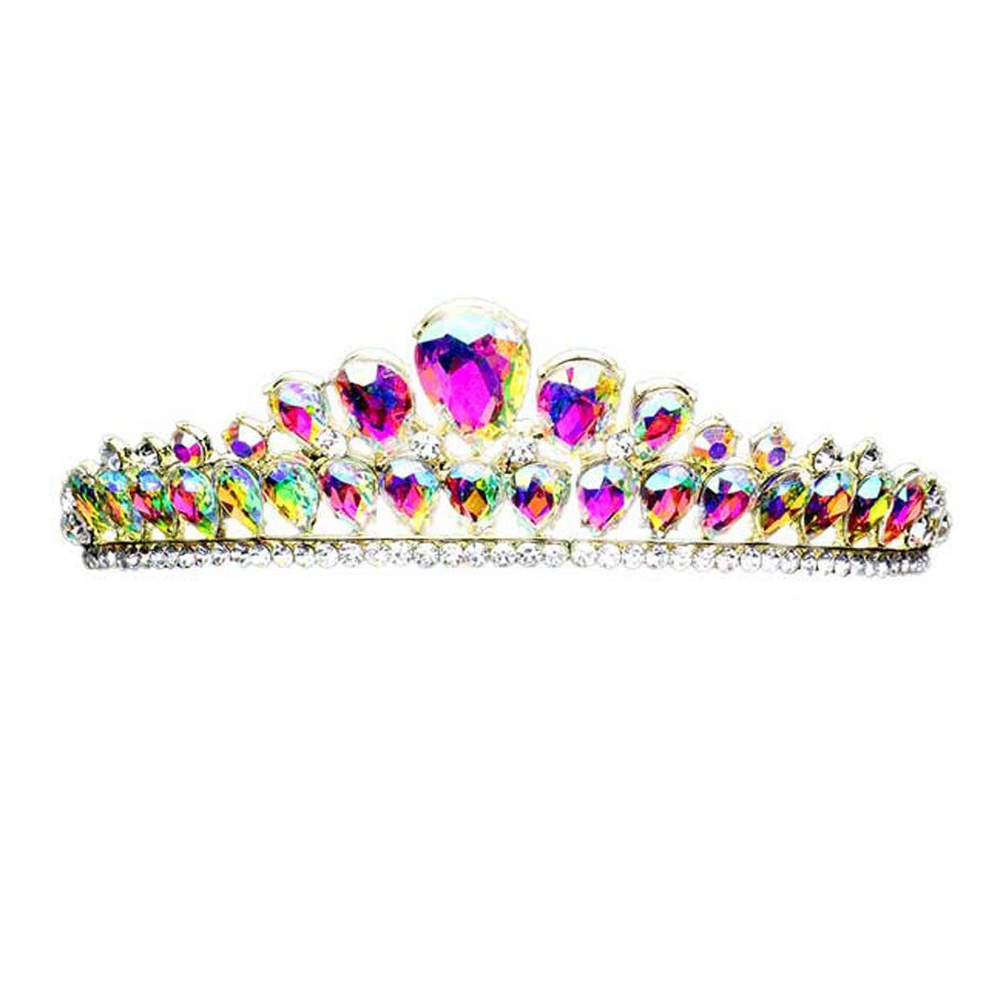 Teardrop Stone Cluster Princess Tiara - Luzilly Bridal & Apparel