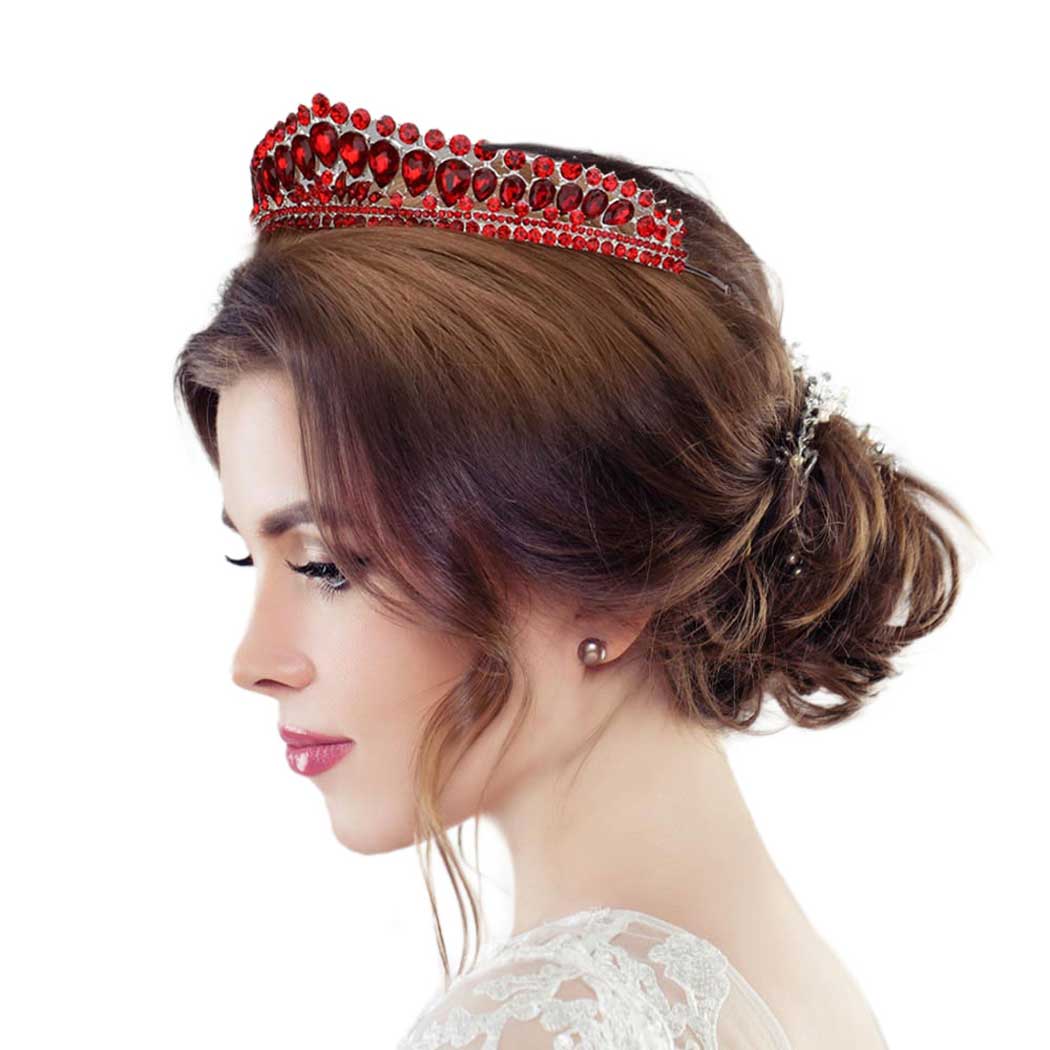 Teardrop Stone Cluster Princess Tiara - Luzilly Bridal & Apparel