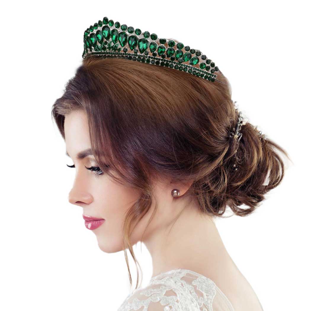 Teardrop Stone Cluster Princess Tiara - Luzilly Bridal & Apparel