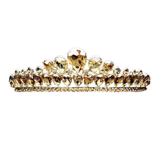Teardrop Stone Cluster Princess Tiara - Luzilly Bridal & Apparel