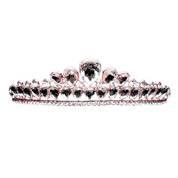 Teardrop Stone Cluster Princess Tiara - Luzilly Bridal & Apparel