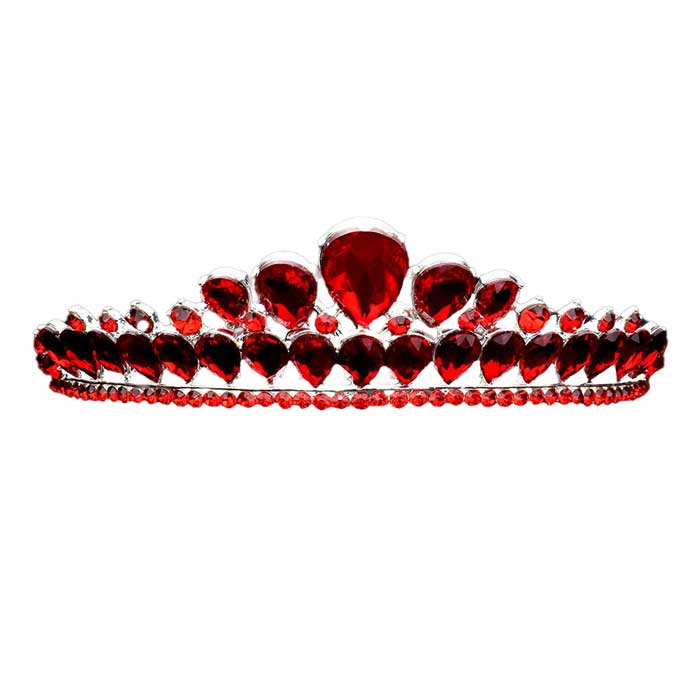 Teardrop Stone Cluster Princess Tiara - Luzilly Bridal & Apparel