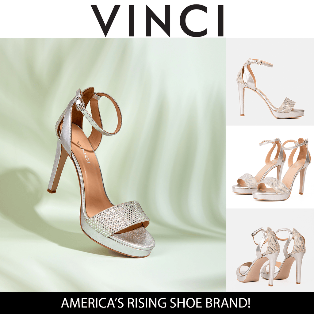 The Mars Platform Heel Silver Leather Women's Sandal - Luzilly Bridal & Apparel