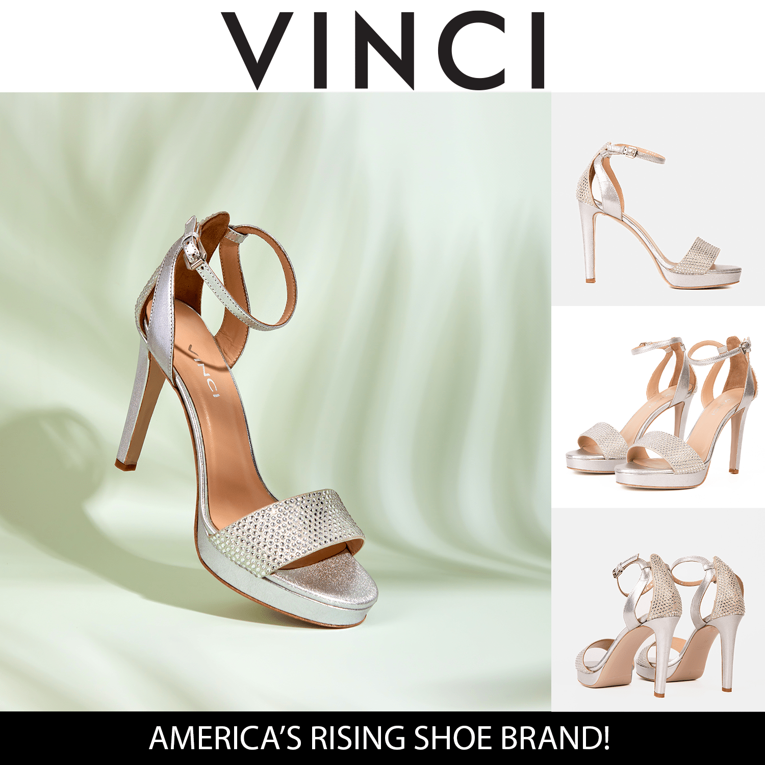 The Mars Platform Heel Silver Leather Women's Sandal - Luzilly Bridal & Apparel