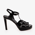 The Parisian Black Patent Leather T-Strap Platform Heel Women Sandal - Luzilly Bridal & Apparel