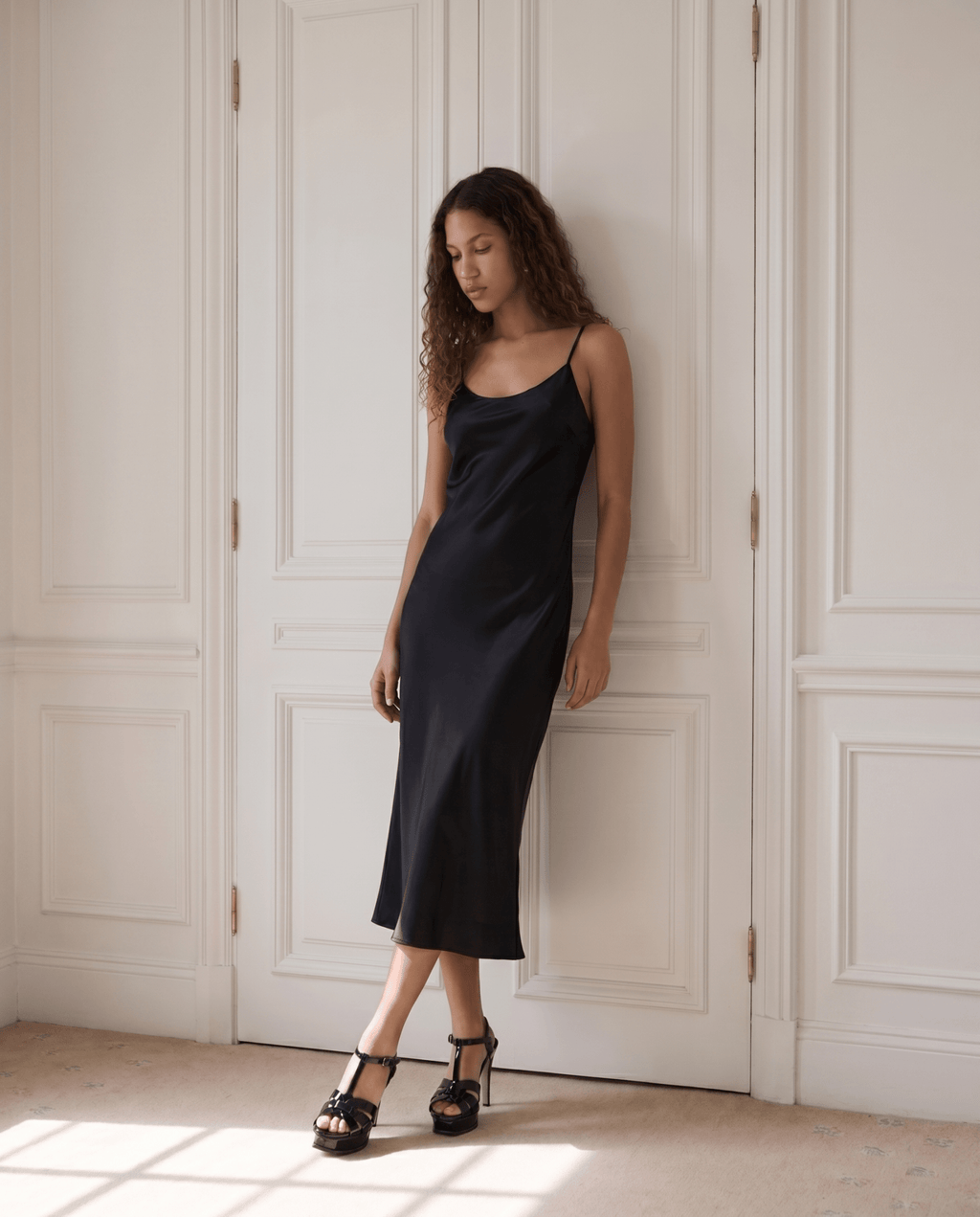 The Parisian Black Patent Leather T-Strap Platform Heel Women Sandal - Luzilly Bridal & Apparel