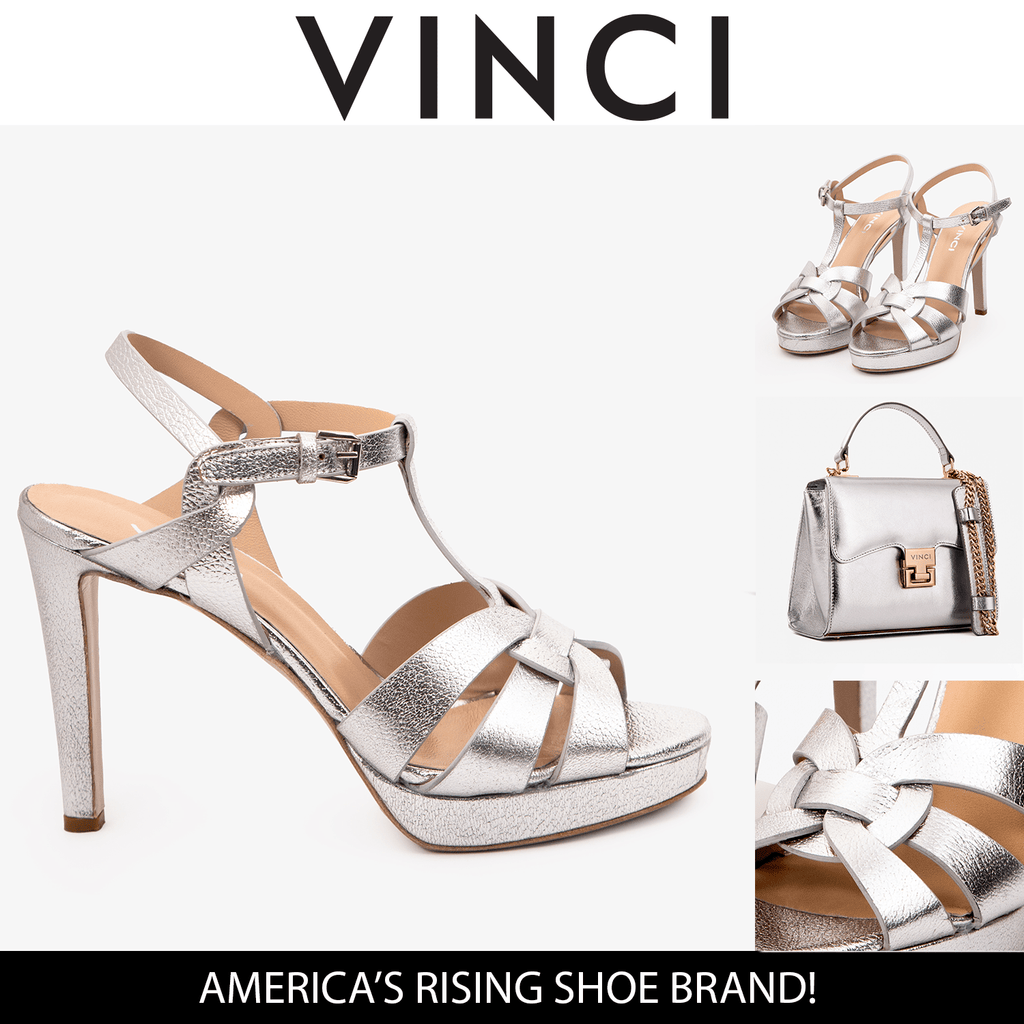 The Parisian Silver Leather T-Strap Platform Heel Women Sandal - Luzilly Bridal & Apparel