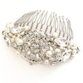 The Princess Bridal tiara hair comb (Silver Rhinestone and Pearl) - Luzilly Bridal & Apparel