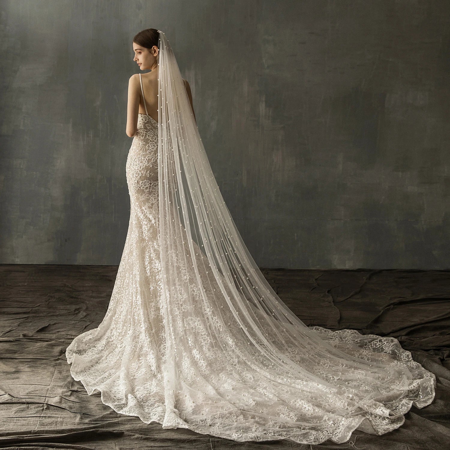 Three-Meter Cathedral Lace Wedding Veil - Luzilly Bridal & Apparel