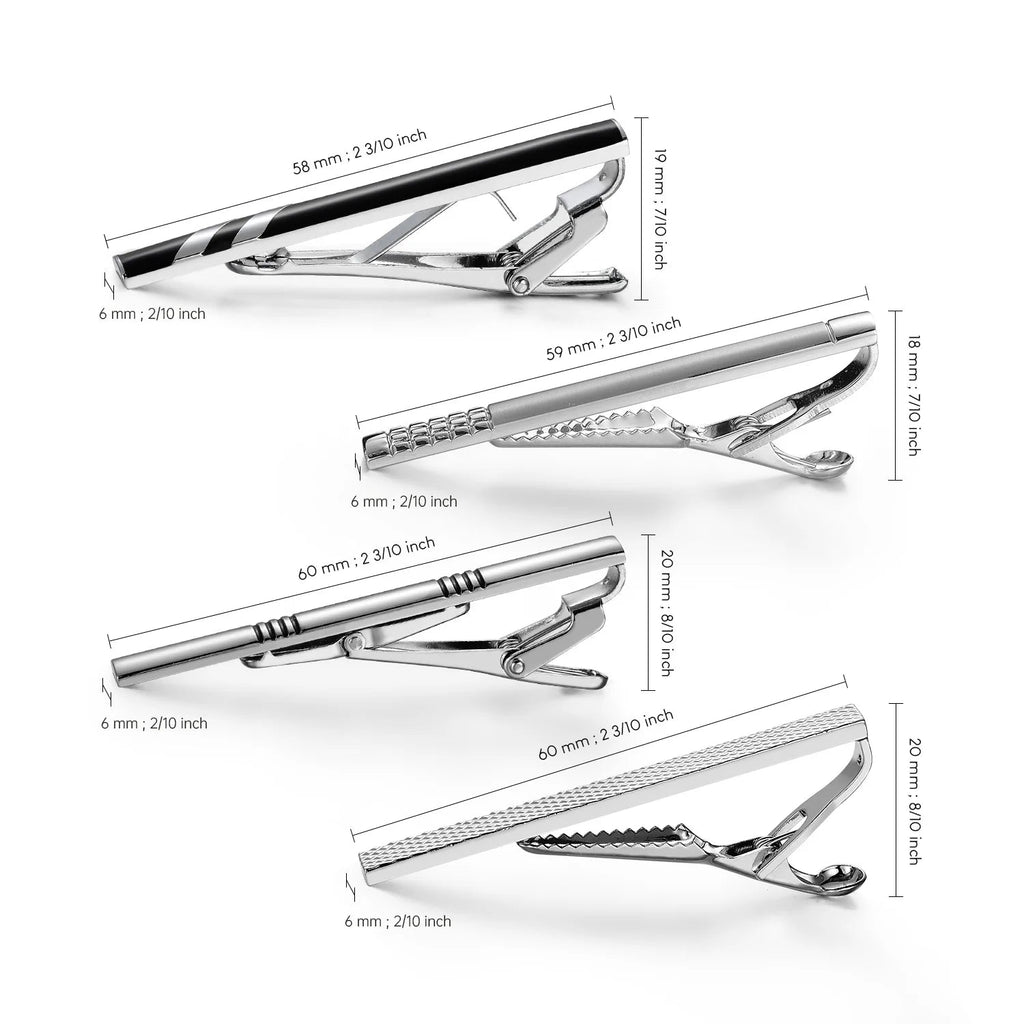 Tie Clip For Men Business Party Minimalist Tie Clips And Cufflinks To Man Shirt Gift Box Jewelry Men's Cuff Man Fashion Lawyer - Luzilly Bridal & Apparel