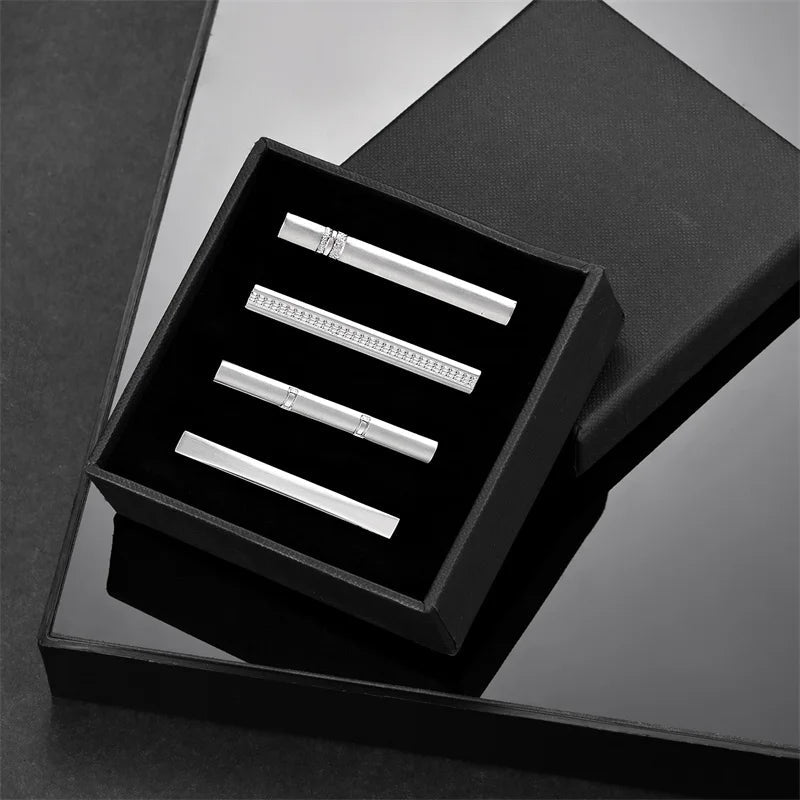 Tie Clip For Men Business Party Minimalist Tie Clips And Cufflinks To Man Shirt Gift Box Jewelry Men's Cuff Man Fashion Lawyer - Luzilly Bridal & Apparel