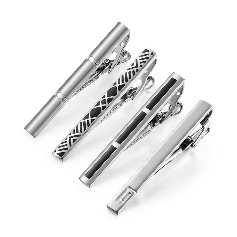 Tie Clip For Men Business Party Minimalist Tie Clips And Cufflinks To Man Shirt Gift Box Jewelry Men's Cuff Man Fashion Lawyer - Luzilly Bridal & Apparel