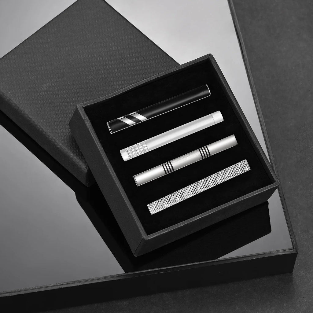 Tie Clip For Men Business Party Minimalist Tie Clips And Cufflinks To Man Shirt Gift Box Jewelry Men's Cuff Man Fashion Lawyer - Luzilly Bridal & Apparel