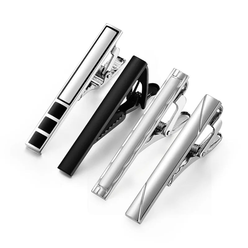 Tie Clip For Men Business Party Minimalist Tie Clips And Cufflinks To Man Shirt Gift Box Jewelry Men's Cuff Man Fashion Lawyer - Luzilly Bridal & Apparel