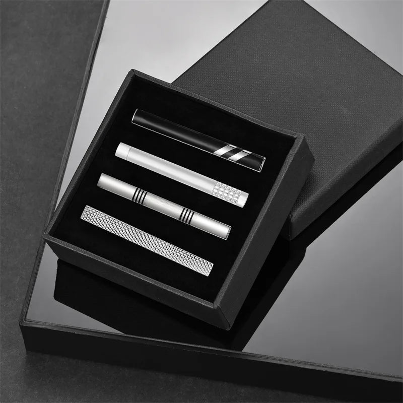 Tie Clip For Men Business Party Minimalist Tie Clips And Cufflinks To Man Shirt Gift Box Jewelry Men's Cuff Man Fashion Lawyer - Luzilly Bridal & Apparel