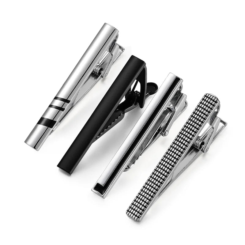 Tie Clip For Men Business Party Minimalist Tie Clips And Cufflinks To Man Shirt Gift Box Jewelry Men's Cuff Man Fashion Lawyer - Luzilly Bridal & Apparel
