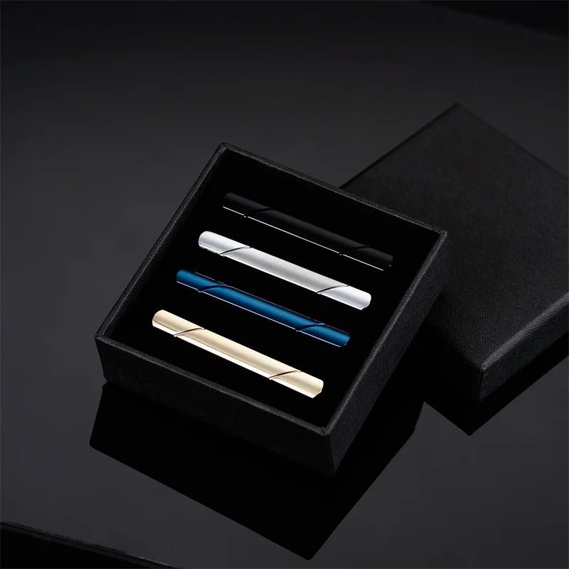 Tie Clip For Men Business Party Minimalist Tie Clips And Cufflinks To Man Shirt Gift Box Jewelry Men's Cuff Man Fashion Lawyer - Luzilly Bridal & Apparel