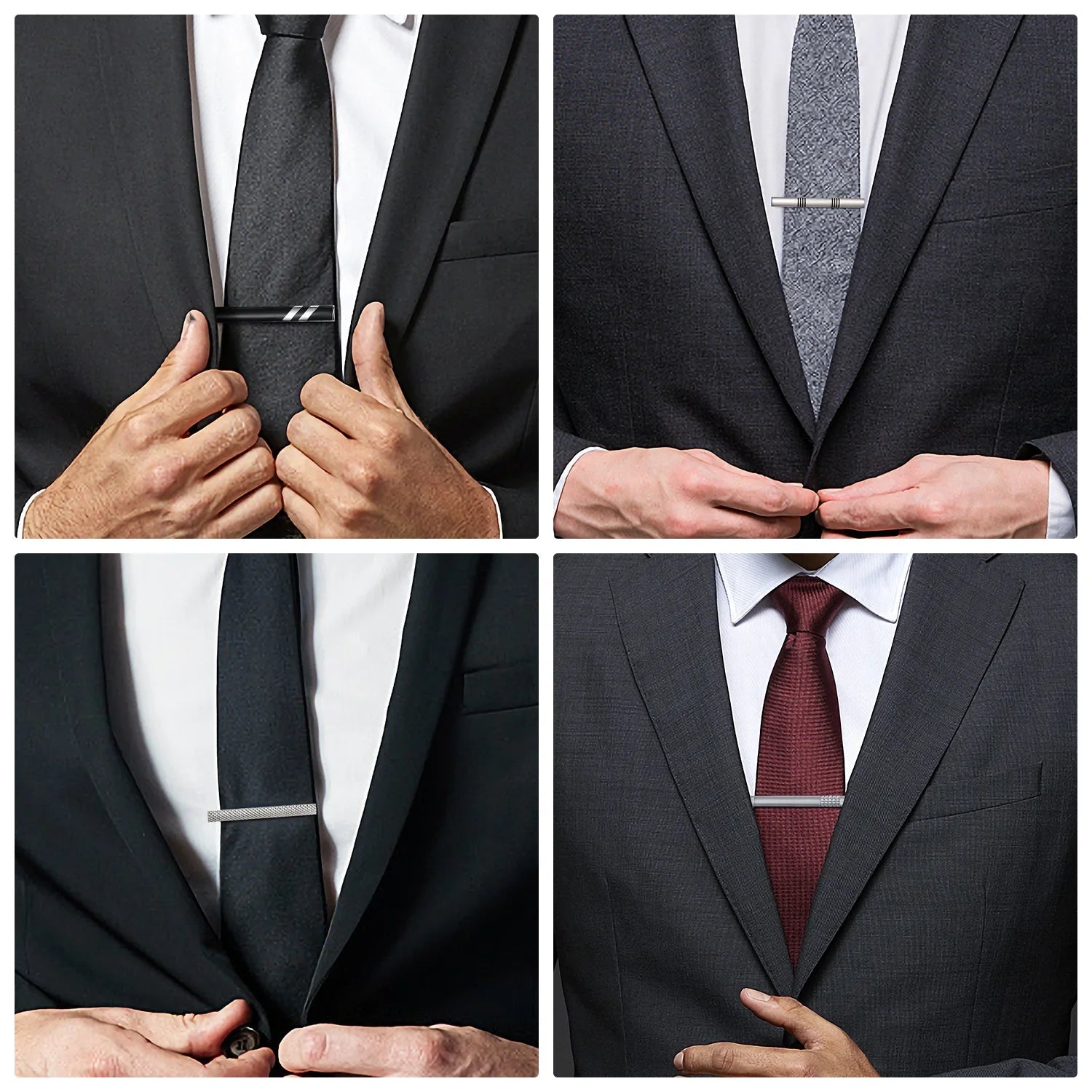 Tie Clip For Men Business Party Minimalist Tie Clips And Cufflinks To Man Shirt Gift Box Jewelry Men's Cuff Man Fashion Lawyer - Luzilly Bridal & Apparel