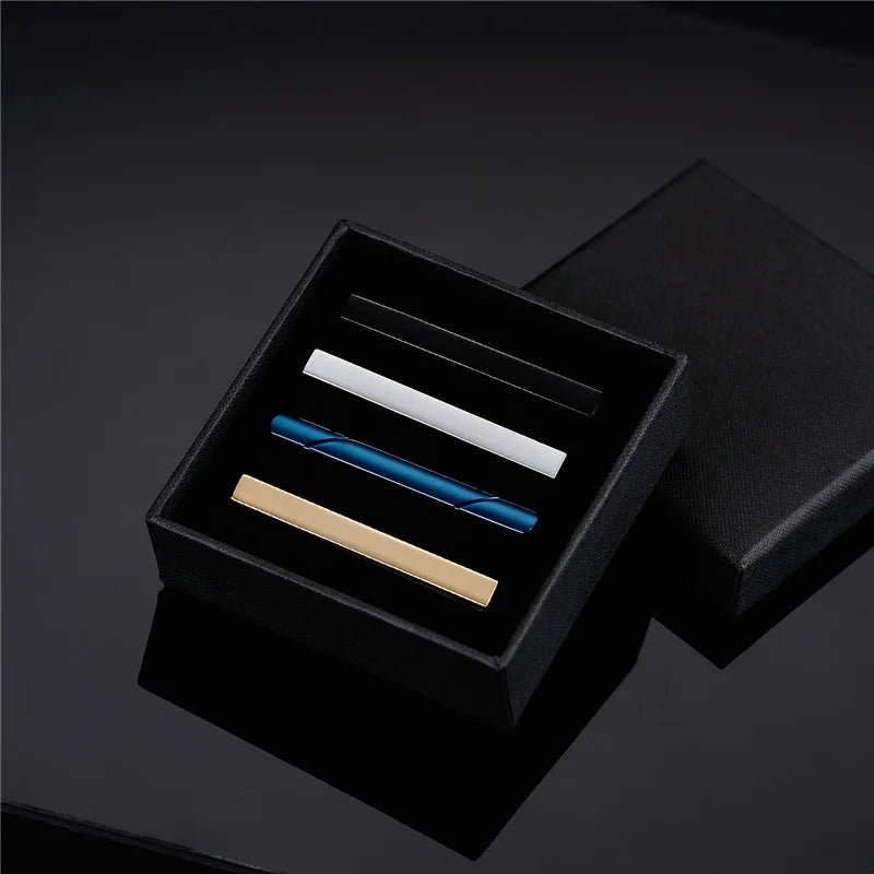 Tie Clip For Men Business Party Minimalist Tie Clips And Cufflinks To Man Shirt Gift Box Jewelry Men's Cuff Man Fashion Lawyer - Luzilly Bridal & Apparel