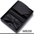 Tie For Men Formal Dress Tuxedo NeckTie Handkerchief Bow Tie Set PlaisyParty Groom Wedding Butterfly Bowtie In Box - Luzilly Bridal & Apparel
