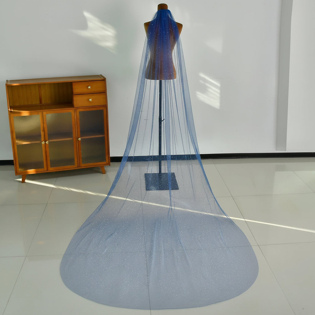 TOPQUEEN Luxury Velo De Novia Bridal Veil Starlight veil Light Purple Bridal Dress Color Wedding Props Can Be Customized V268 - Luzilly Bridal & Apparel