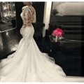 Trailing White Long Lace Wedding Dress - Luzilly Bridal & Apparel