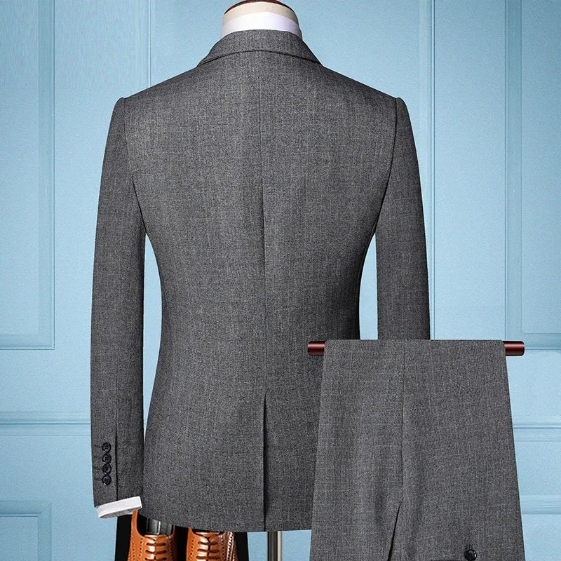 Traje De Hombre Elegante (Blazer+Vest+Pants) Men's Fashion Business Casual Slim Fit Wedding Business Suit Elegant Man Suit 6XL - Luzilly Bridal & Apparel