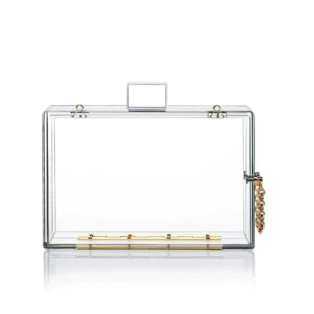 Transparent Acrylic Clear Clasp Clutch - Luzilly Bridal & Apparel