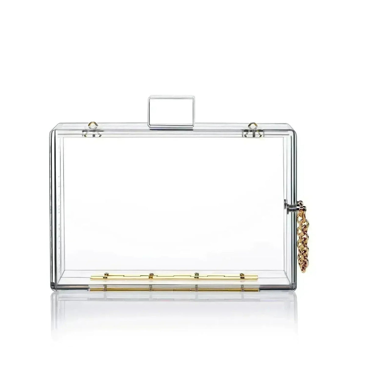 Transparent Acrylic Clear Clasp Clutch - Luzilly Bridal & Apparel