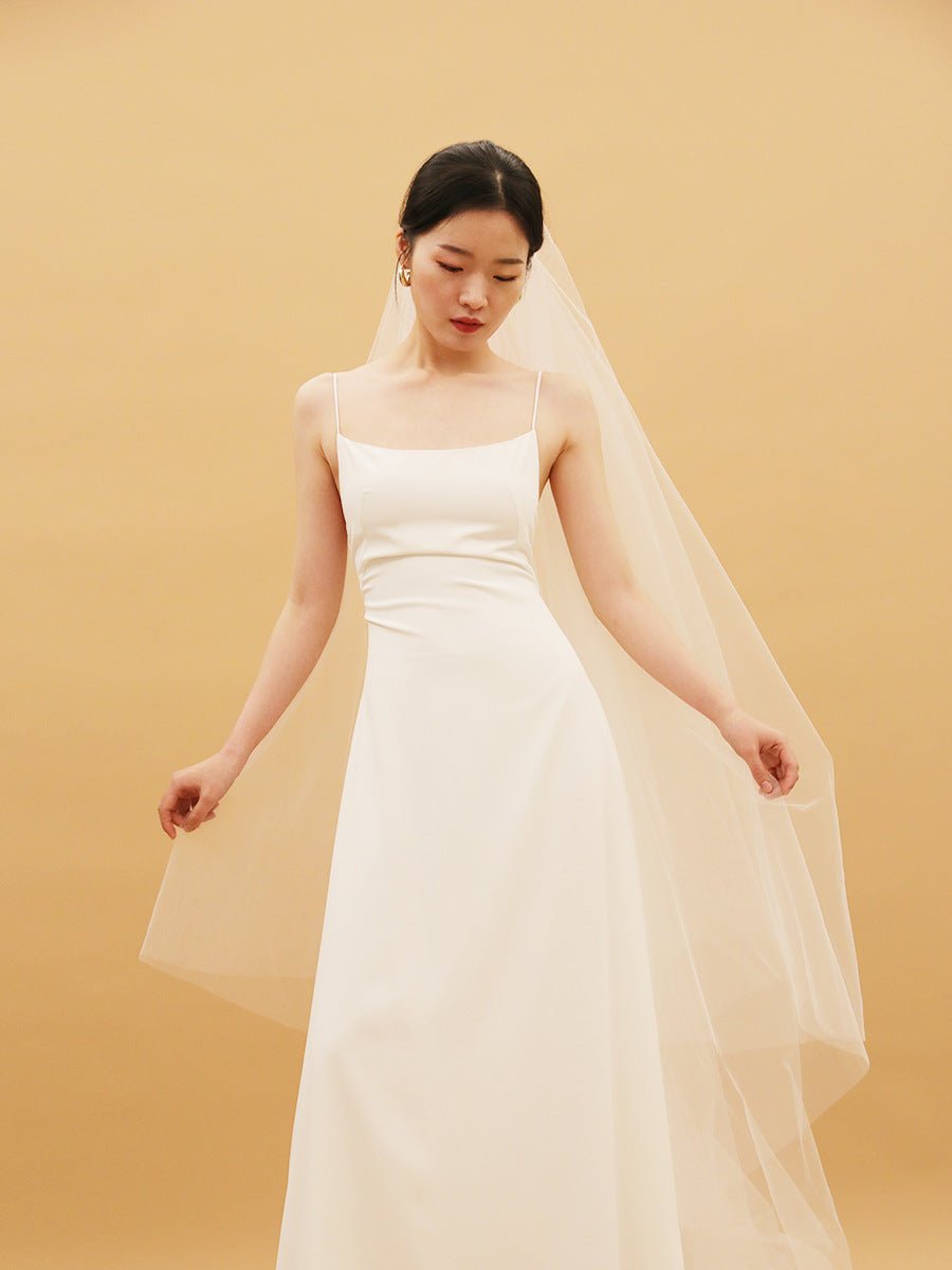 Travel Photo Light Wedding Dress With White Strap - Luzilly Bridal & Apparel