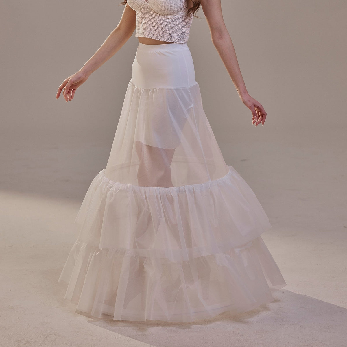 Trumpet 3-Hoop Petticoat with Corsage - Luzilly Bridal & Apparel