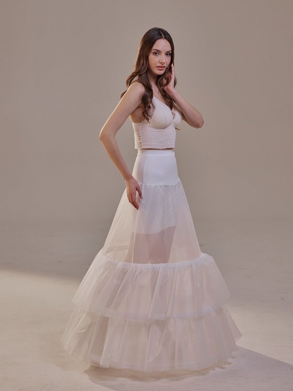 Trumpet 3-Hoop Petticoat with Corsage - Luzilly Bridal & Apparel