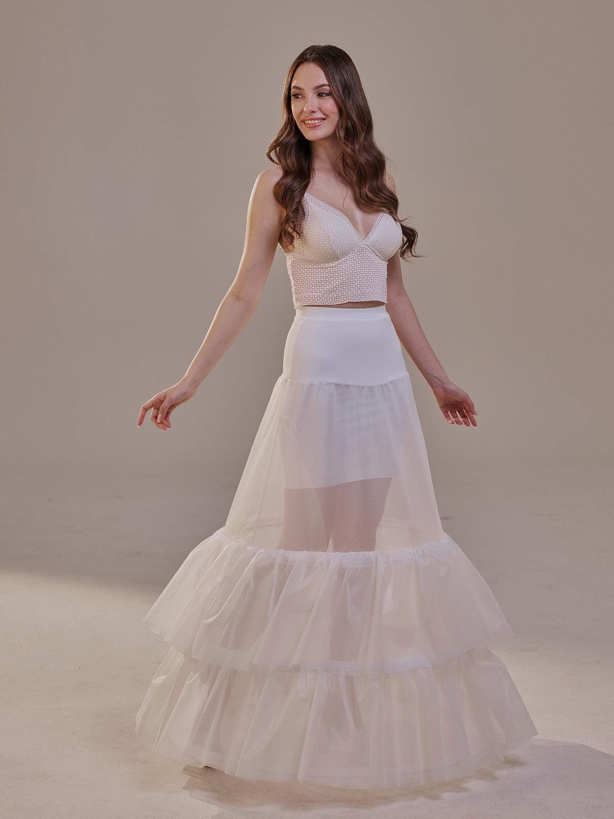 Trumpet 3-Hoop Petticoat with Corsage - Luzilly Bridal & Apparel