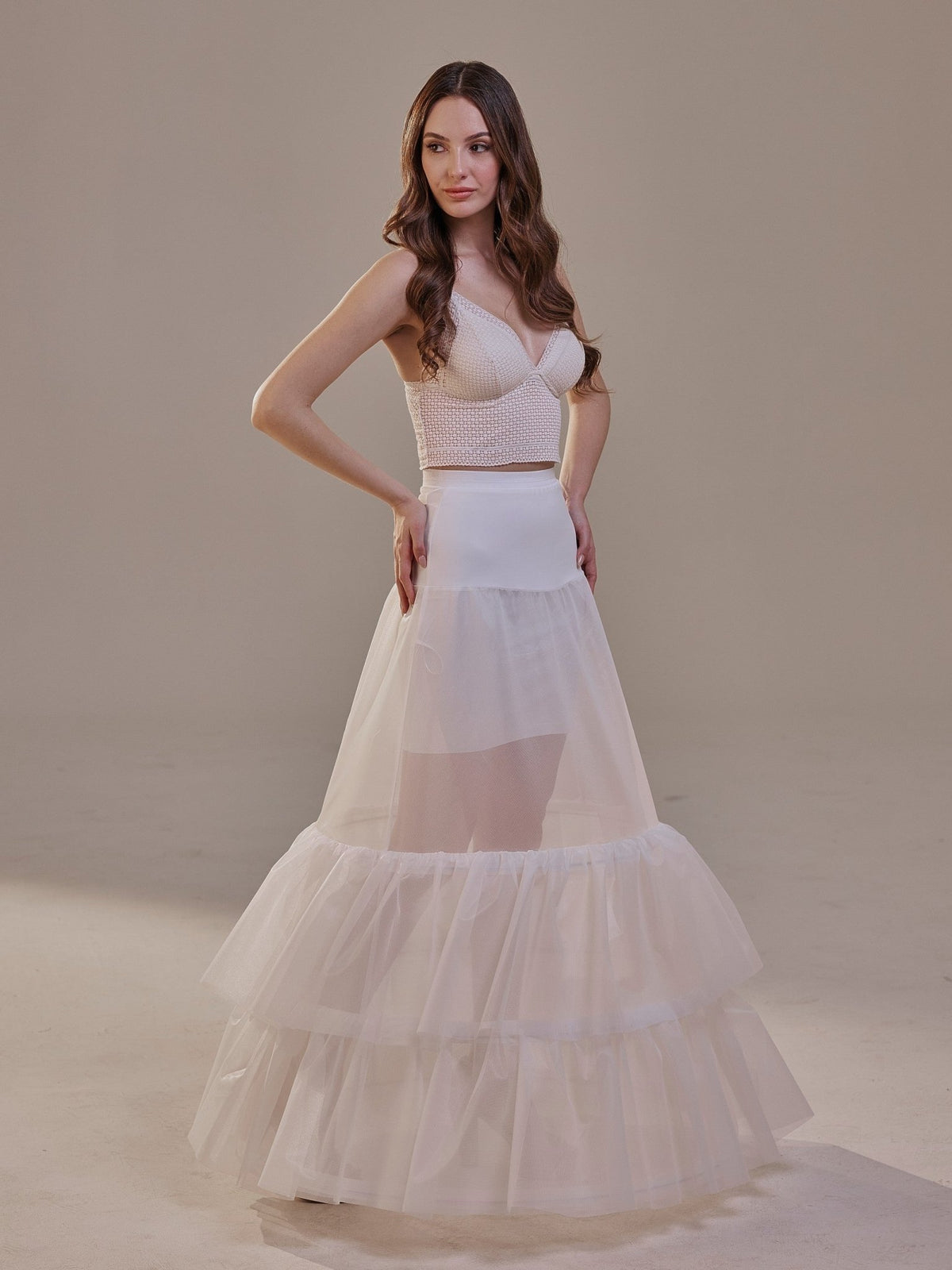 Trumpet 3-Hoop Petticoat with Corsage - Luzilly Bridal & Apparel