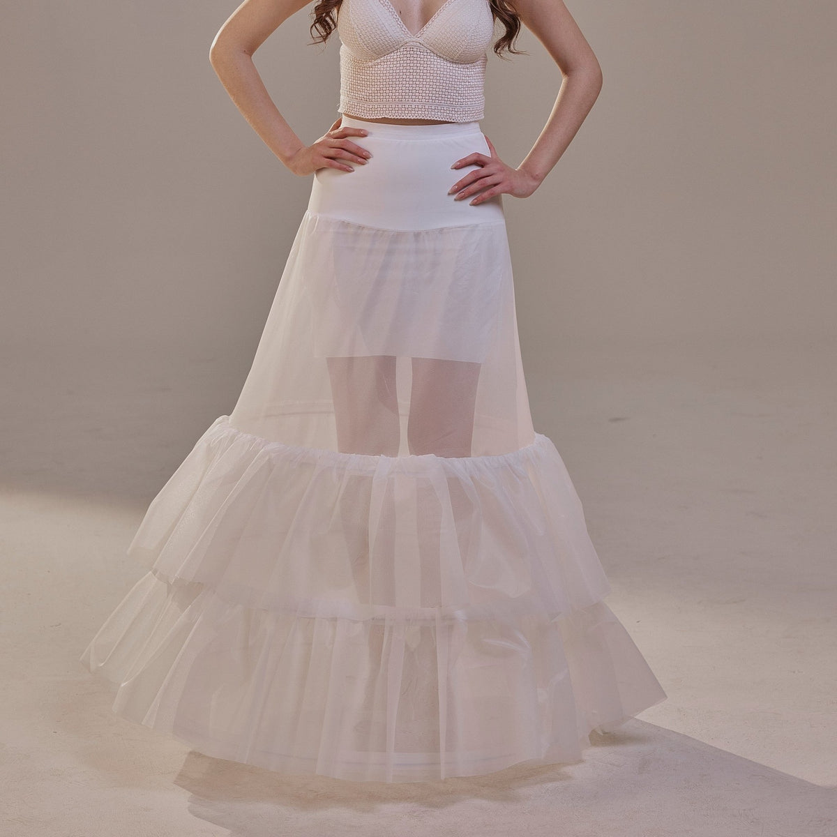 Trumpet 3-Hoop Petticoat with Corsage - Luzilly Bridal & Apparel