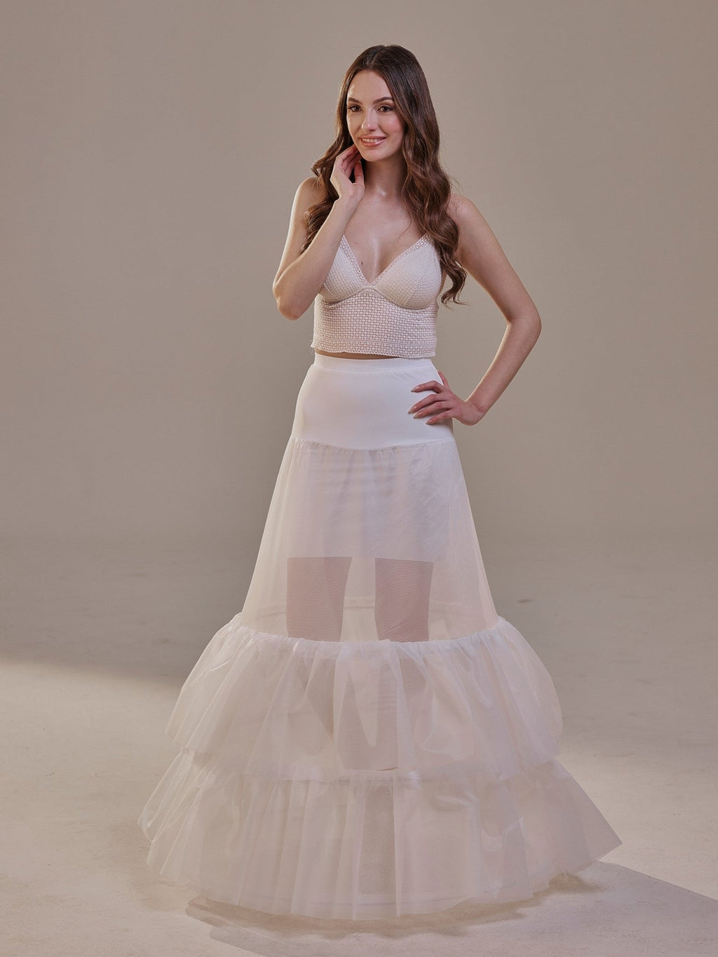 Trumpet 3-Hoop Petticoat with Corsage - Luzilly Bridal & Apparel