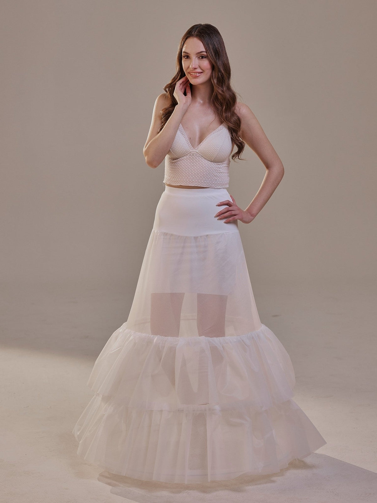 Trumpet 3-Hoop Petticoat with Corsage - Luzilly Bridal & Apparel