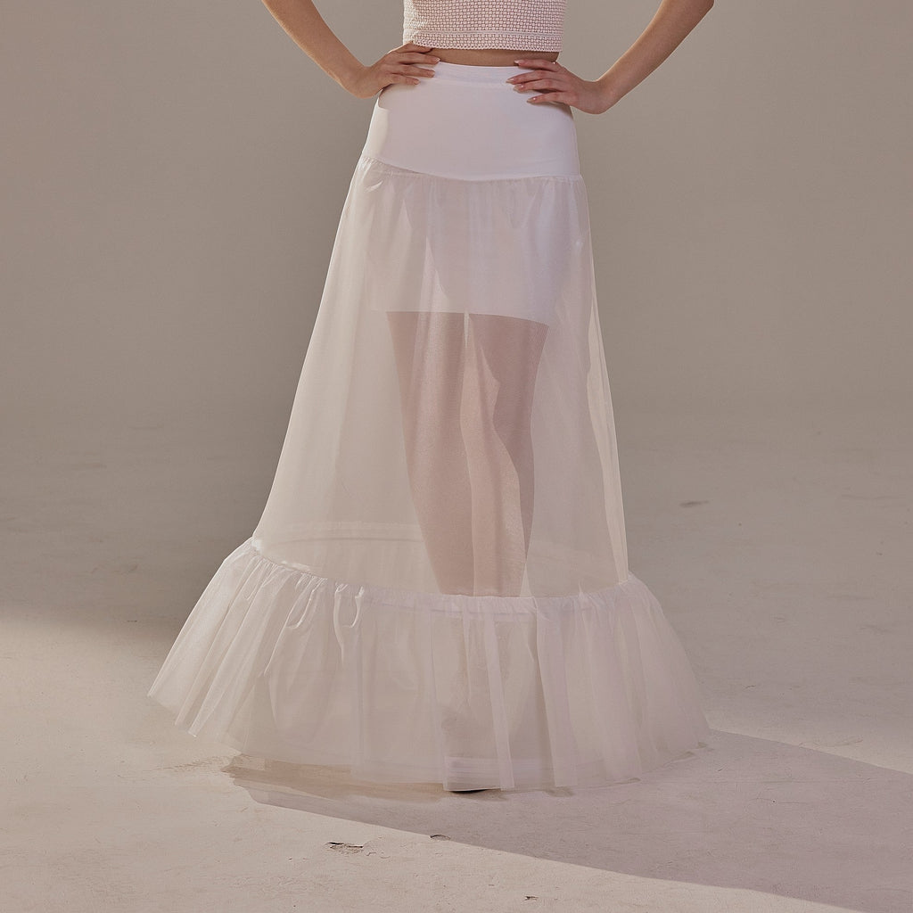 Trumpet Petticoat Skirt with Waist Corsage , Bridal Crinoline Slip - Luzilly Bridal & Apparel