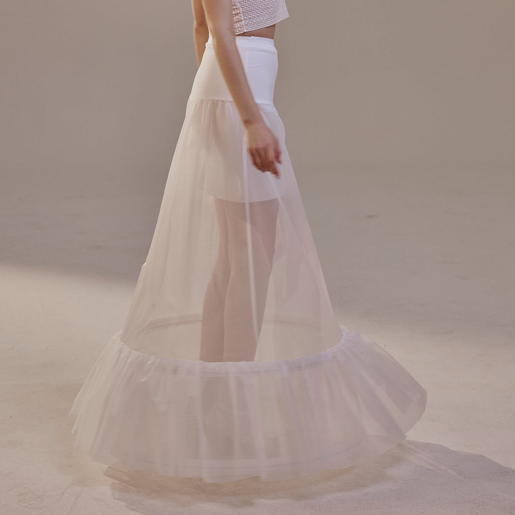 Trumpet Petticoat Skirt with Waist Corsage , Bridal Crinoline Slip - Luzilly Bridal & Apparel