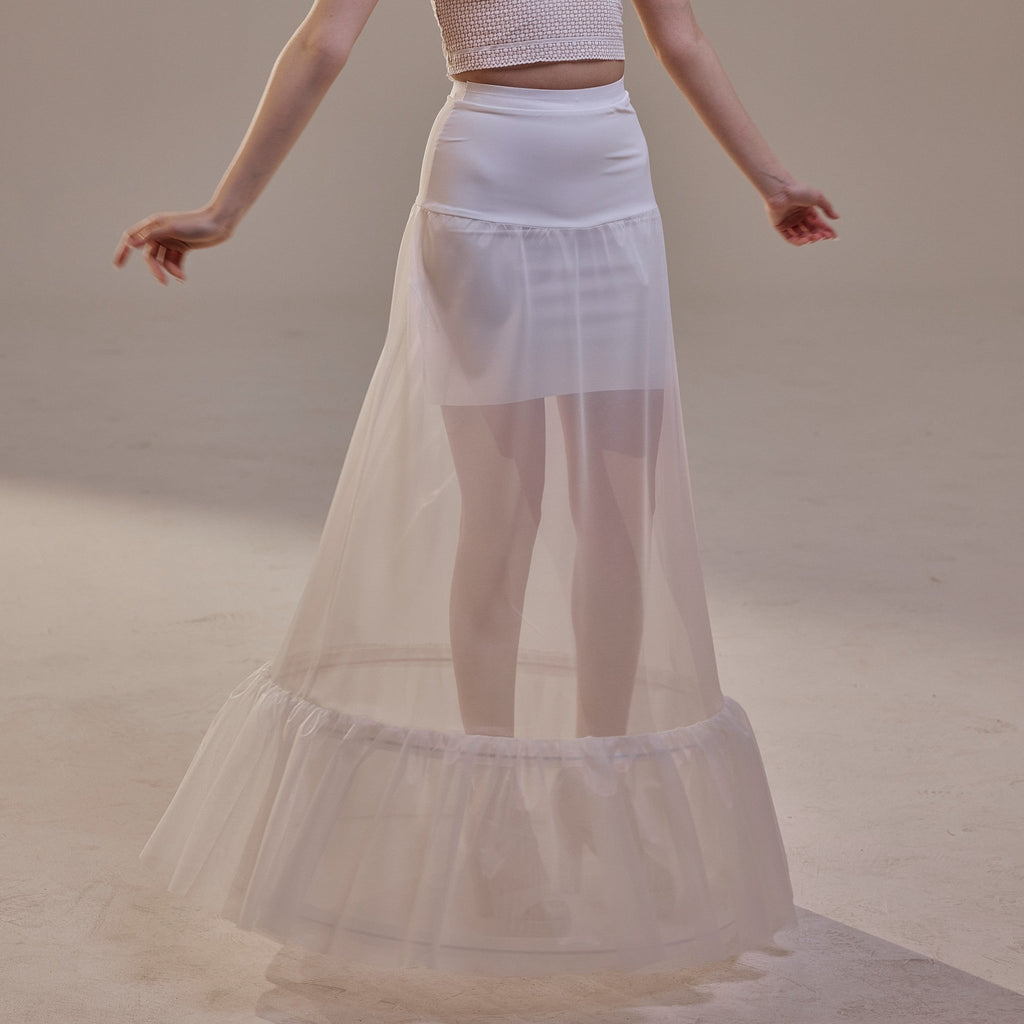 Trumpet Petticoat Skirt with Waist Corsage , Bridal Crinoline Slip - Luzilly Bridal & Apparel