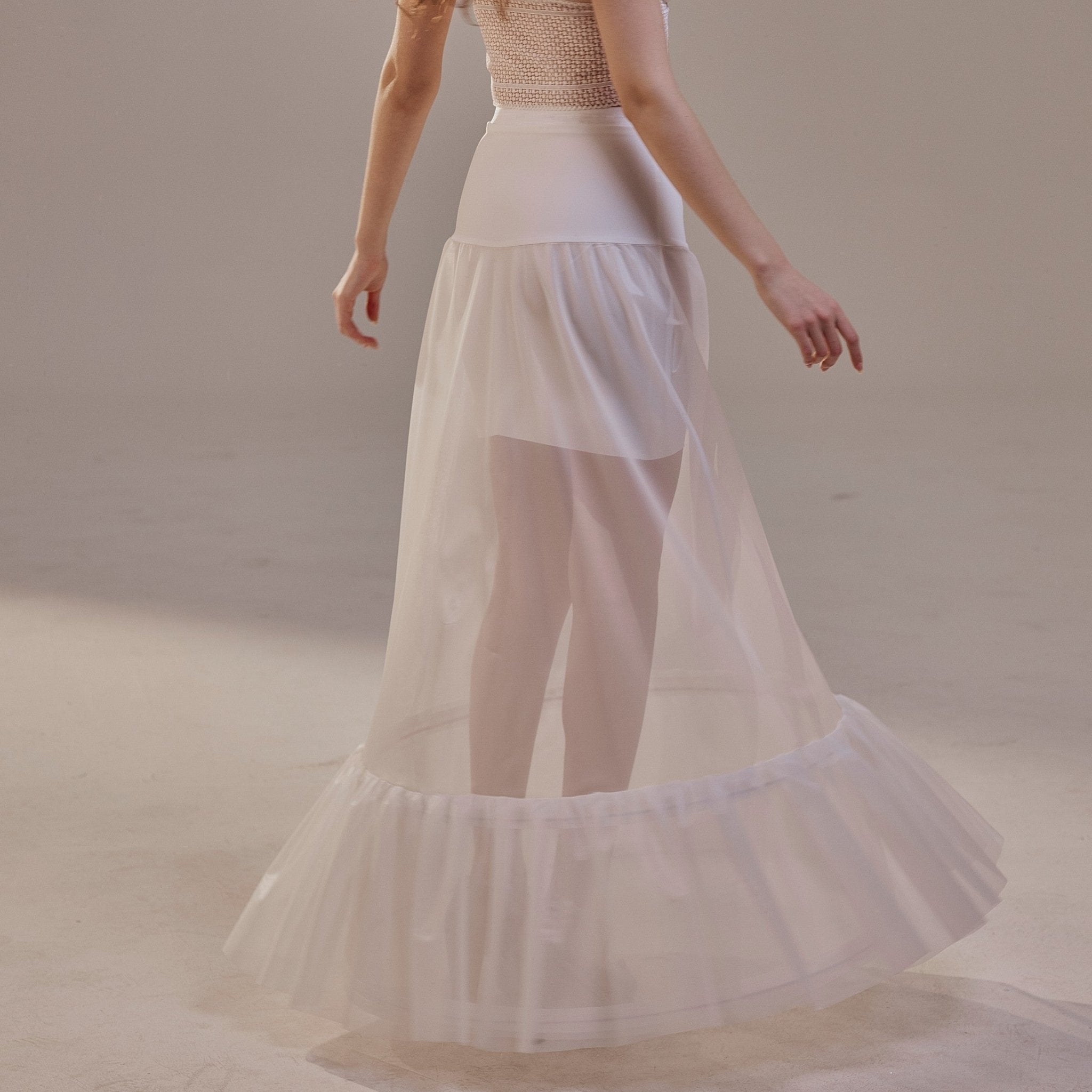 Trumpet Petticoat Skirt with Waist Corsage , Bridal Crinoline Slip - Luzilly Bridal & Apparel
