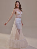 Trumpet Petticoat Skirt with Waist Corsage , Bridal Crinoline Slip - Luzilly Bridal & Apparel