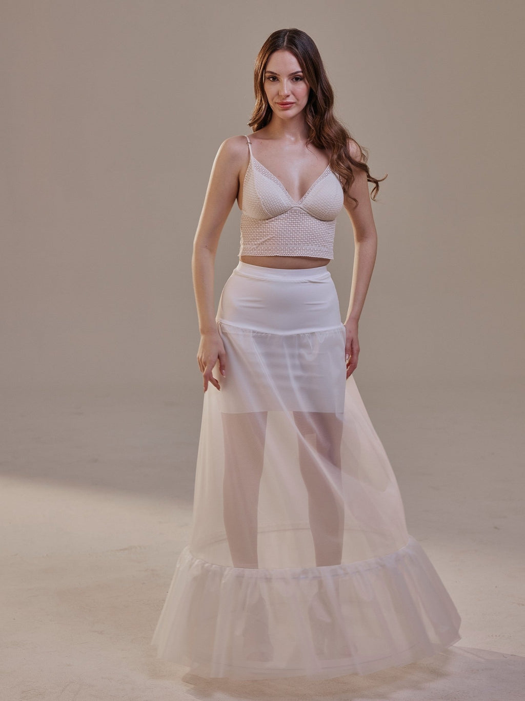 Trumpet Petticoat Skirt with Waist Corsage , Bridal Crinoline Slip - Luzilly Bridal & Apparel