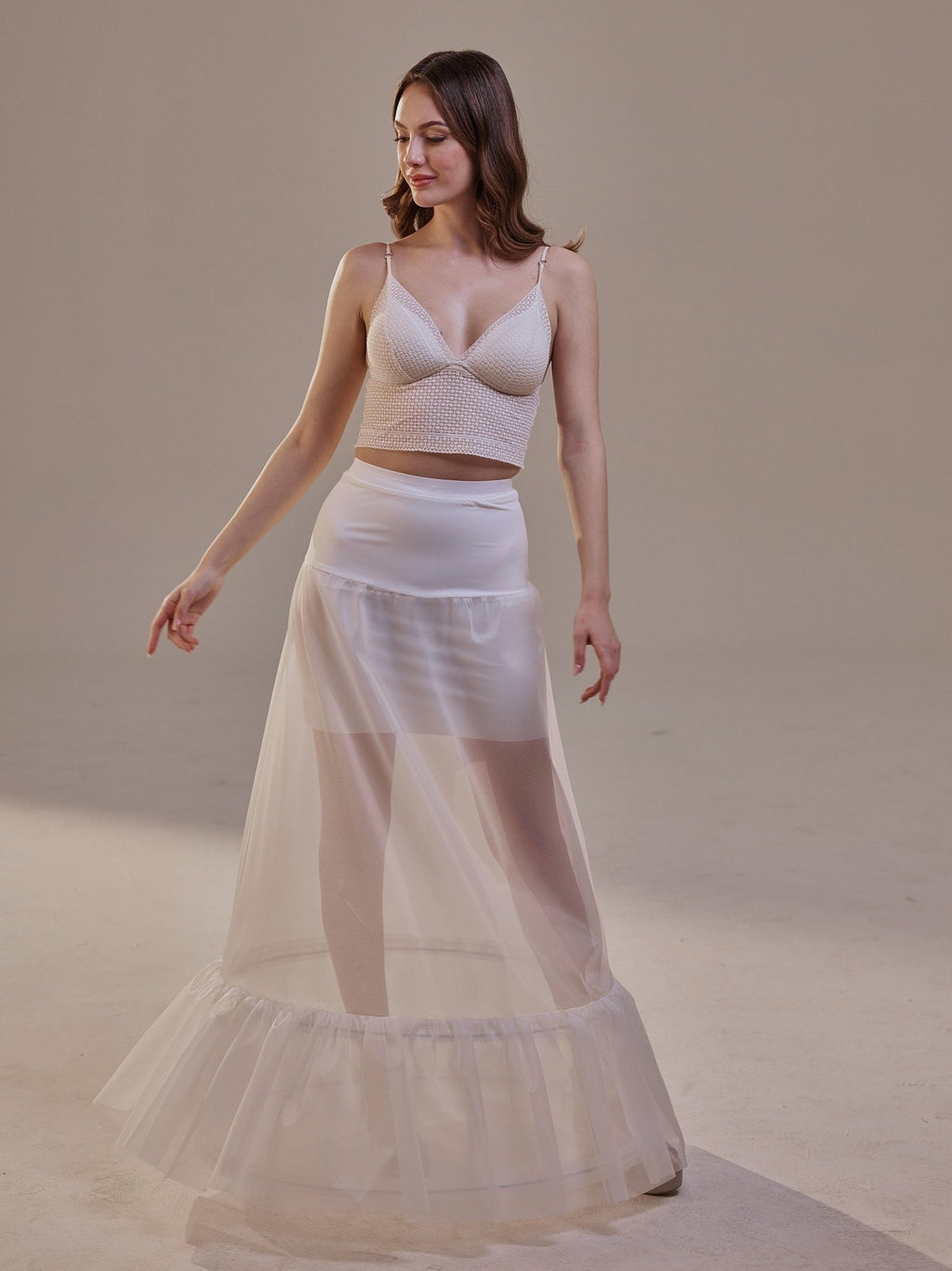 Trumpet Petticoat Skirt with Waist Corsage , Bridal Crinoline Slip - Luzilly Bridal & Apparel