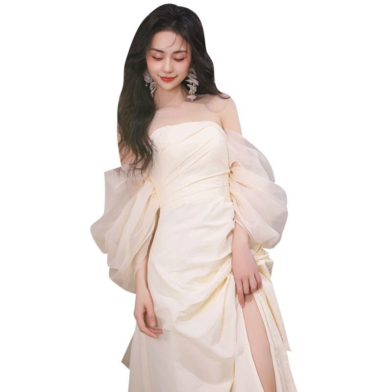 Tube Top Light Wedding Dress Bride Simple Long - Luzilly Bridal & Apparel