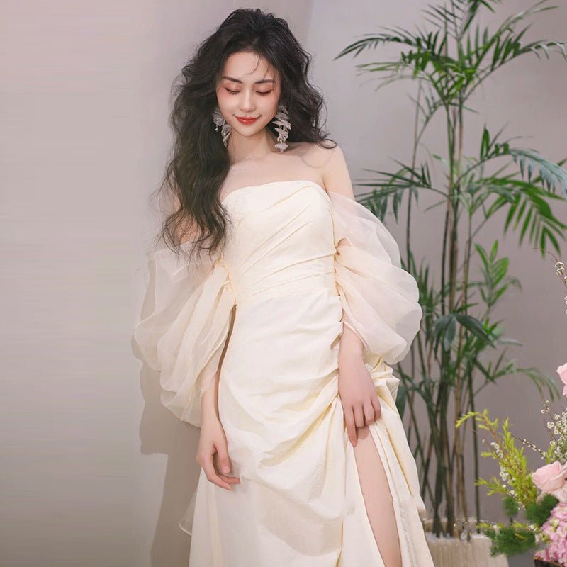 Tube Top Light Wedding Dress Bride Simple Long - Luzilly Bridal & Apparel