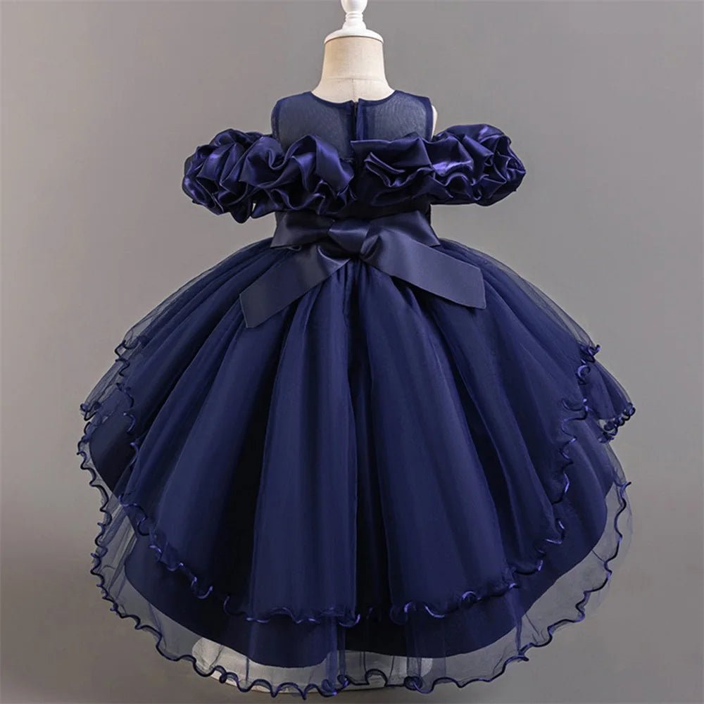 Tulle Bow Flower Bridesmaid Dress - Luzilly Bridal & Apparel
